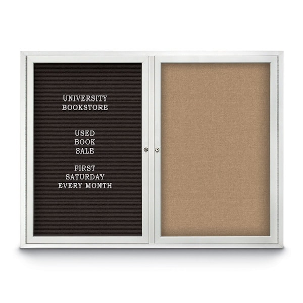 United Visual Products Corkboard, 72"x48", Ultramarine/Bronze UV434H-BRONZE-ULTMAR